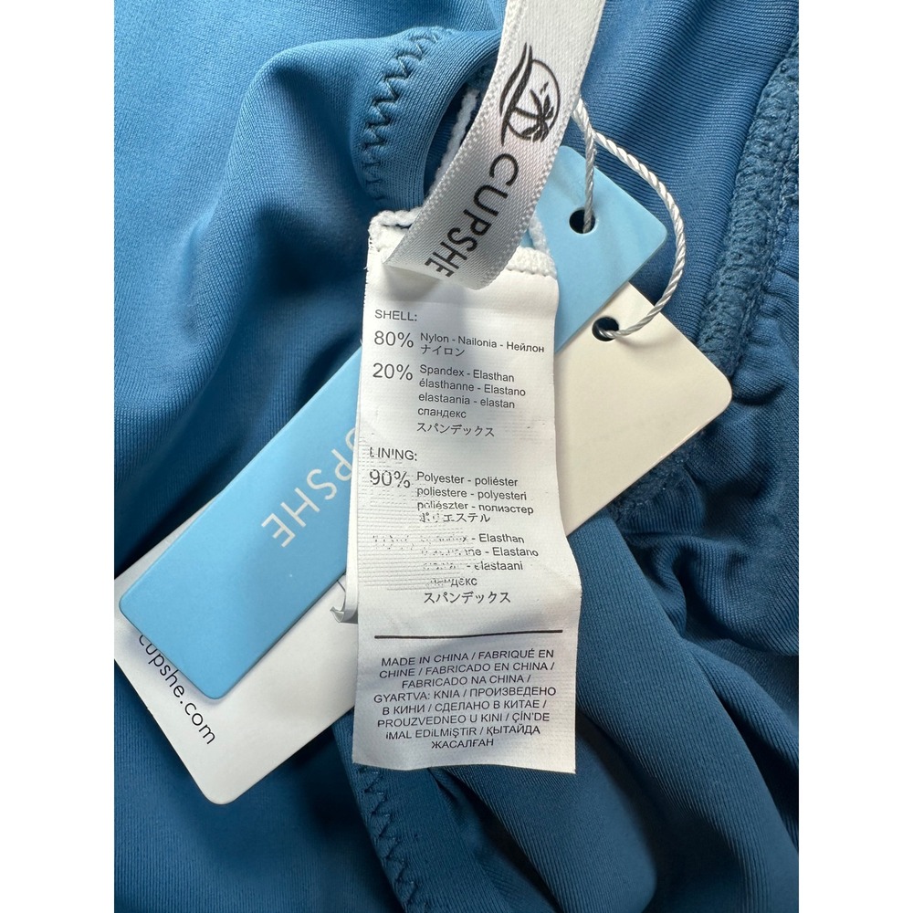 Cupshe Womens Teal Blue Halter V-Neck One Piece Swimsuit Size S New With Tags - Picture 10 of 11